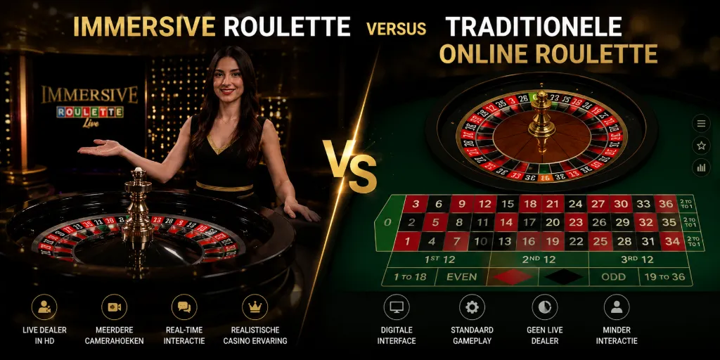 Immersive Roulette versus Traditionele Online Roulette